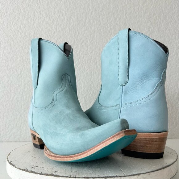 Lane EMMA JANE Womens Cowboy Bootie 8.5 Western Blue Cowgirl Short Ankle Boots - Picture 1 of 11